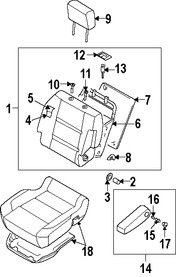 Foto de Cojin de respaldo de Asiento Original para Nissan Titan 2005 2006 2007 2008 2009 Marca NISSAN Nmero de Parte 87611ZH000