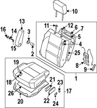 Foto de Panel lateral de Asiento Original para Nissan Titan Nissan Armada Infiniti QX56 Marca NISSAN Nmero de Parte 87351ZC00A