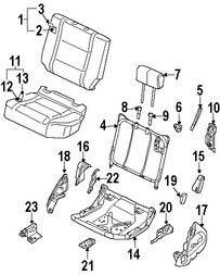 Foto de Panel lateral de Asiento Original para Nissan Titan Marca NISSAN Nmero de Parte 88345ZR00A