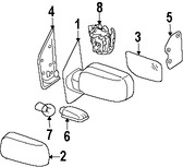 Foto de Cristal de espejo de la puerta Original para Nissan Titan Marca NISSAN Nmero de Parte 963668S600