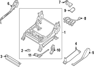 Foto de Cubierta de Riel de Asiento Original para Nissan Armada Nissan Titan Infiniti QX56 Marca NISSAN Nmero de Parte 87303ZQ00A