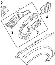 Foto de Refuerzo del protector del Guardafangos Original para Nissan Frontier Nissan Xterra Nissan Pathfinder Marca NISSAN Nmero de Parte F4181ZP5MA