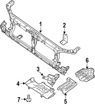 Foto de Guardasalpicaduras del soporte del radiador Original para Nissan Pathfinder Nissan Xterra Nissan Frontier Marca NISSAN Nmero de Parte 50810EA00A