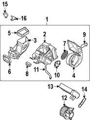 Foto de Conjunto del recipiente y el nucleo del evaporador Original para Nissan Pathfinder 2005 2006 2007 Marca NISSAN Nmero de Parte 274019CH0A