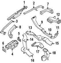 Foto de Ducto de Aire del Panel de Instrumentos Original para Nissan Pathfinder Nissan Frontier Marca NISSAN Nmero de Parte 27860EA000