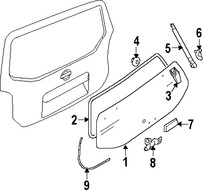 Foto de Soporte de Elevacin del Vidrio Trasero Original para Nissan Pathfinder Marca NISSAN Nmero de Parte 90460ZL90A