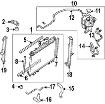 Foto de Manguera de Refrigerante del Radiador Original para Nissan Xterra Nissan Frontier Nissan Pathfinder Marca NISSAN Nmero de Parte 21501EA200