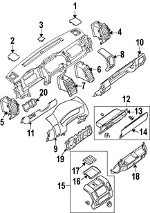 Foto de Guantera Original para Nissan Xterra Nissan Frontier Marca NISSAN Nmero de Parte 682479BH1A