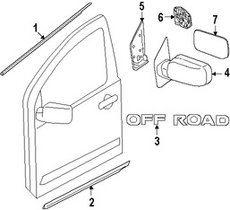 Foto de Espejo retrovisor exterior Original para Nissan Xterra Nissan Frontier Marca NISSAN Nmero de Parte 963019BC9A