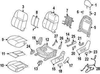 Foto de Almohadilla Calentadora de Asiento Original para Nissan Rogue 2015 2016 2017 Marca NISSAN Nmero de Parte 873354BT1A