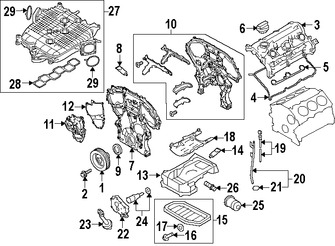 Foto de Empaquetaduras Cubierta de Correa del Tiempo Original para Nissan 370Z Infiniti Q70 Infiniti Q70L Infiniti  Infiniti Q40 Marca NISSAN Nmero de Parte 237979N00B