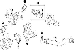 Foto de Brida de Drenaje de Refrigerante de Motor Original para Nissan Altima Nissan Pathfinder Nissan Rogue   Infiniti Marca NISSAN Nmero de Parte 110603TA0B