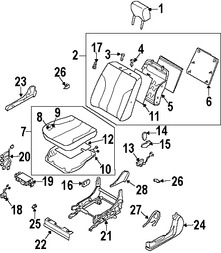 Foto de Almohadilla Calentadora de Asiento Original para Nissan Maxima 2007 2008 Marca NISSAN Nmero de Parte 87335ZK31B