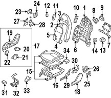 Foto de Interruptor de Calefaccin del Asiento Original para Nissan GT-R Marca NISSAN Nmero de Parte 87016KC12A