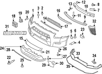 Foto de Absorbedor de impacto de gomaespuma del parachoque Original para Nissan GT-R Marca NISSAN Nmero de Parte 62090KB60A