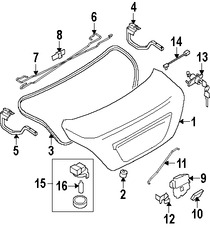 Foto de Tapa del maletero Original para Nissan Versa 2008 2009 Marca NISSAN Nmero de Parte 84300EL135