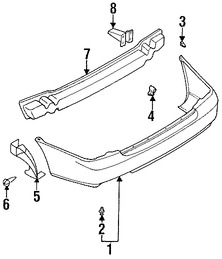 Foto de Soporte de cubierta de parachoques Original para Nissan 200SX Nissan Sentra Nissan Altima Nissan Pathfinder Infiniti G20 Marca NISSAN Nmero de Parte 852220M00A