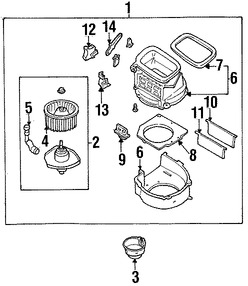 Foto de Conuunto de Motor de Ventilador Original para Nissan Altima 2000 2001 Marca NISSAN Nmero de Parte 272209E001