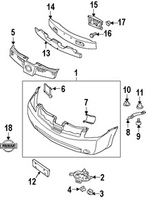 Foto de Soporte de cubierta de parachoques Original para Nissan Quest 2004 2005 2006 2007 2008 2009 Marca NISSAN Nmero de Parte 622235Z000