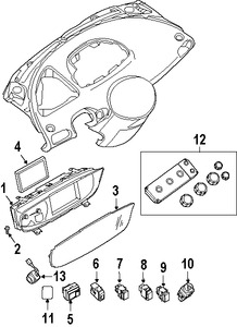 Foto de Interruptor de Luz de Emergencia Original para Nissan Quest Nissan Pathfinder Nissan Titan Marca NISSAN Nmero de Parte 252909BH0A