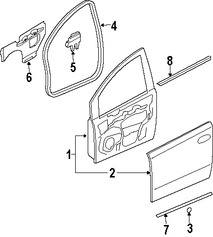 Foto de Protector contra Intemperie Cristal de Puerta Original para Nissan Quest 2004 2005 2006 2007 2008 2009 Marca NISSAN Nmero de Parte 80821ZM00A