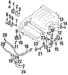 Foto de Empacadura de la carcasa del termostato del refrig Original para Nissan Infiniti Marca NISSAN Nmero de Parte 1305031U00