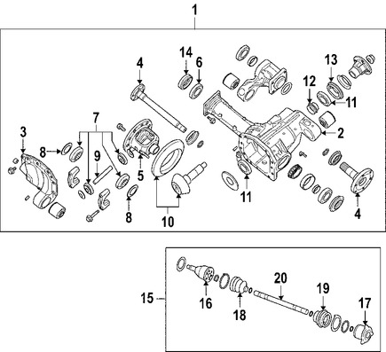 Foto de Rodamiento Pin de Diferencial Original para Nissan Titan Nissan Armada Nissan  Nissan Pathfinder Infiniti QX56 Marca NISSAN Nmero de Parte 381208S110