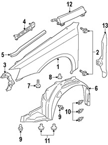 Foto de Protector de Guardafangos Original para Subaru Outback 2005 2006 2007 2008 2009 Marca SUBARU Nmero de Parte 59120AG06A