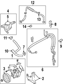 Foto de Manguera de Presin Direccin hidrulica Original para Subaru Outback 2005 2006 2007 2008 2009 Subaru Legacy 2007 Marca SUBARU Nmero de Parte 34610AG11A