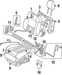 Foto de Almohadilla Calentadora de Asiento Original para Subaru Legacy 2005 Subaru Outback 2005 Marca SUBARU Nmero de Parte 64111AG02A