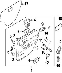 Foto de Cubierta de la manija exterior de la puerta  Original para Subaru Legacy 2005 Subaru Outback 2005 Marca SUBARU Nmero de Parte 94247AG03A