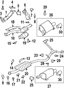 Foto de Tubo de Escape Original para Subaru Outback 2008 2009 2005 2006 2007 Marca SUBARU Nmero de Parte 44201AG03A