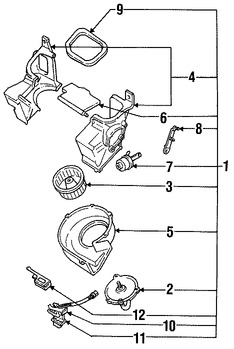 Foto de Conuunto de Motor de Ventilador Original para Subaru Loyale 1990 1991 1992 1993 1994 Marca SUBARU Nmero de Parte 72041GA060