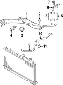 Foto de Manguera de Refrigerante Original para Subaru Legacy 2010 2011 2012 Subaru Outback 2010 2011 2012 Marca SUBARU Nmero de Parte 09551B050