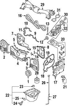 Foto de Empacadura del Mltiple de Admisin Original para Subaru Baja Subaru Forester Subaru Impreza Subaru WRX STI Marca SUBARU Nmero de Parte 14075AA161