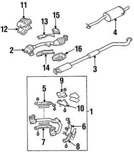 Foto de Tubo de Escape Original para Subaru Baja 2005 2006 Subaru Legacy 2005 2004 Subaru Outback 2005 Marca SUBARU Nmero de Parte 44619AA00A