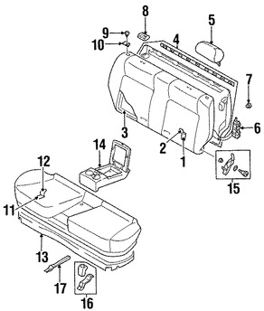 Foto de Cubierta de Asiento Original para Subaru Baja 2005 2006 2003 Marca SUBARU Nmero de Parte 64341AE20AML