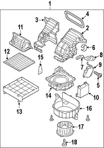 Foto de Carcasa del motor del ventilador HVAC Original para Subaru B9 Tribeca Subaru Tribeca Marca SUBARU Nmero de Parte 72213XA00A