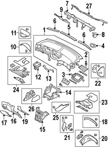 Foto de Cubierta de Panel de Instrumentos Original para Subaru B9 Tribeca Subaru Tribeca Marca SUBARU Nmero de Parte 66066XA00A