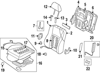 Foto de Cojin de Asiento Original para Subaru Tribeca 2008 Marca SUBARU Nmero de Parte 64139XA10AMW