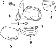 Foto de Cristal de espejo de la puerta Original para Subaru Tribeca Marca SUBARU Nmero de Parte 91039XA05A