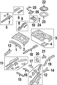 Foto de Bandeja de Piso Original para Subaru B9 Tribeca Subaru Tribeca Marca SUBARU Nmero de Parte 52119XA00A9W