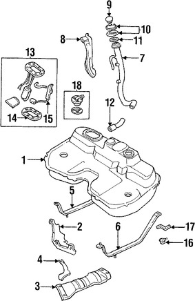 Foto de Soporte Tanque de Combustible Original para Subaru Impreza Subaru Legacy Subaru Forester Marca SUBARU Nmero de Parte 42172AA161