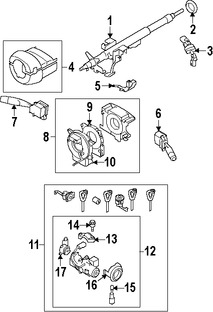 Foto de Cardn de Eje de Columna Direccin Original para Subaru Impreza Marca SUBARU Nmero de Parte 34170FG011