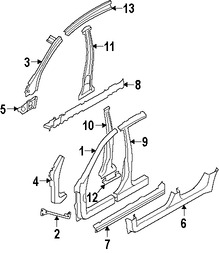 Foto de Refuerzo de Pilar B de Carroceria Original para Subaru Impreza Marca SUBARU Nmero de Parte 51530FG0009P