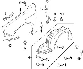 Foto de Guardafango Original para Subaru Impreza Marca SUBARU Nmero de Parte 57120FG0409P