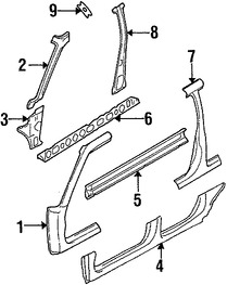 Foto de Pilar B de Carroceria Original para Subaru Forester 1998 Marca SUBARU Nmero de Parte 51402FC030