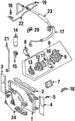 Foto de Condensador de Aire Acondicionado Original para Suzuki X-90 1998 1996 1997 Marca SUZUKI Nmero de Parte 9531079E50