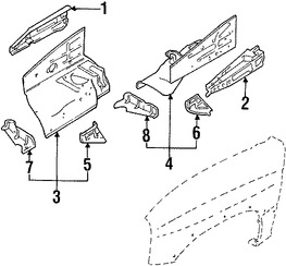 Foto de Refuerzo del protector del Guardafangos Original para Suzuki Vitara 1999 2000 2001 2002 2003 2004 Marca SUZUKI Nmero de Parte 5891465D00