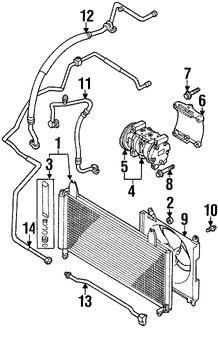 Foto de Condensador de Aire Acondicionado Original para Suzuki Aerio 2002 2003 2004 2005 2006 2007 Marca SUZUKI Nmero de Parte 9531054G12